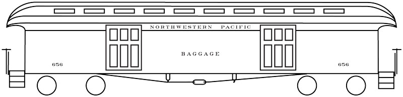 7728-08-DT-HO Northwestern Pacific Baggage Car