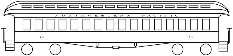 7728-10-DT-HO Northwestern Pacific Passenger Car