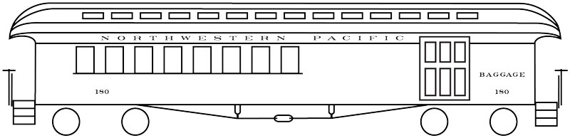 7728-11-DT-O Northwestern Pacific Passenger Car