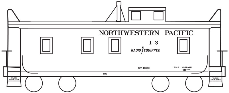 7728-18-DT-O Northwestern Pacific Caboose