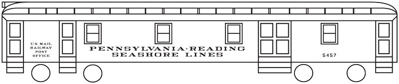 7788-03-DT-HO Pennsylvania-Reading Seashore Lines Baggage Car