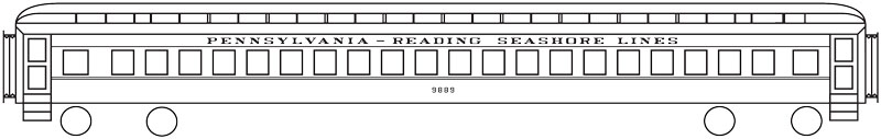 7788-08-DT-HO Pennsylvania-Reading Seashore Lines Passenger Car