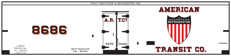 8818-01-DT-O American Refrigerator Transit Refrigerator Car