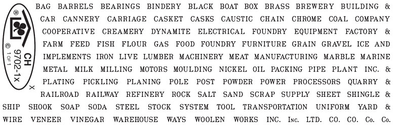 9702-12-DT-CH Black 1/16" Roman Words For Industry Signs