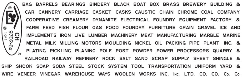 9702-62-DT-CH Black 1/16" Gothic Words For Industry Signs